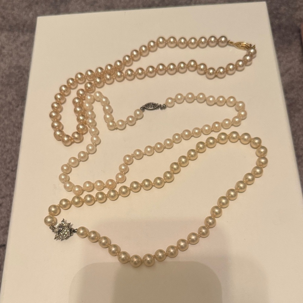 3 Costume Pearl Necklaces